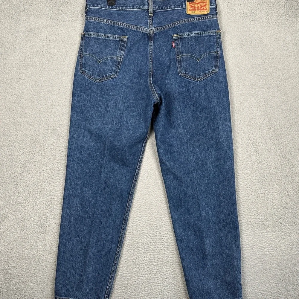 Levis 550 Jeans Mens 36X32 Blue Relaxed Fit Straight Leg Red Tab Denim Pants EUC